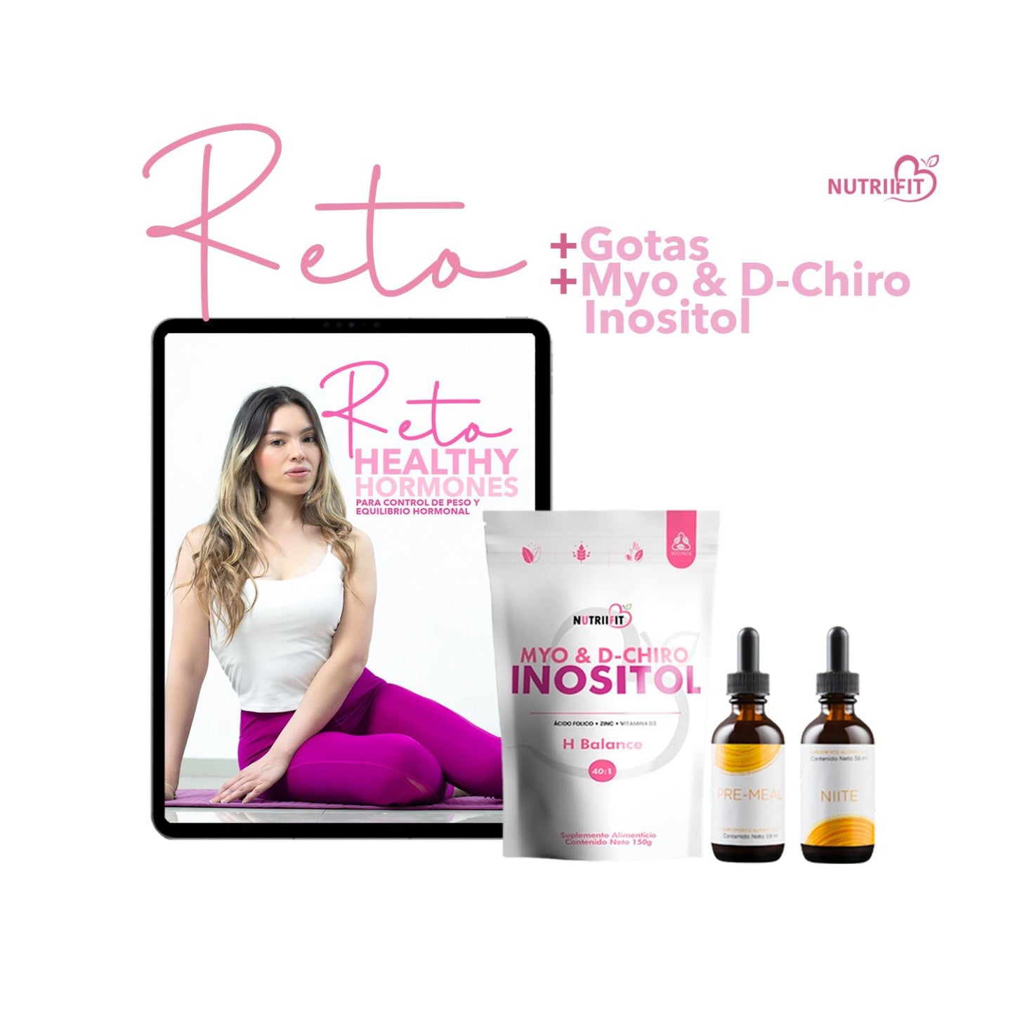 Kit Hormonal para Pérdida de Peso: Reto de 28 Días + Inositol + Gotas Slenderiiz para Equilibrio Hormonal y Gestión del Peso 🌸