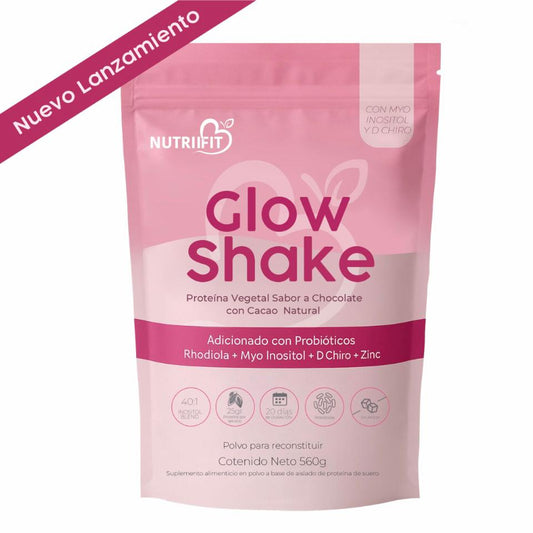 Glow Shake Nutriifit – Proteína Vegetal con Inositol, Probióticos y Zinc | Sabor Chocolate 560g